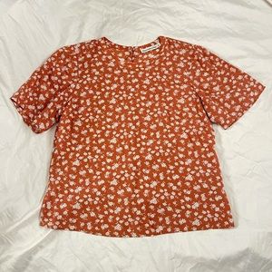 Abercrombie and Fitch orange floral blouse size small like new